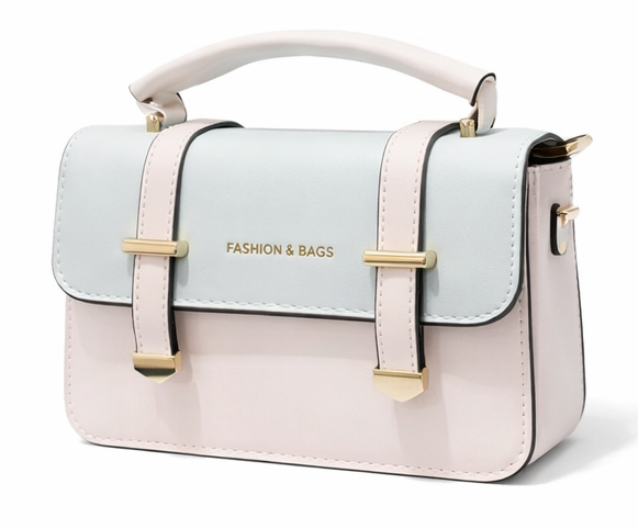 PASTEL ELEGANCE TWO-TONE TOP HANDLE HANDBAG