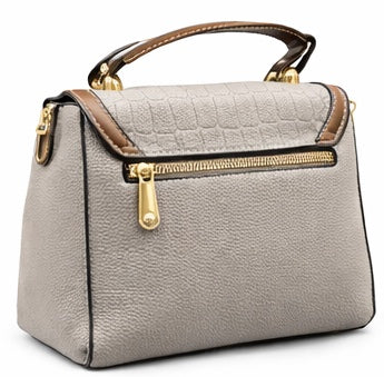 GREY CROC TEXTURE LUXURY HANDBAG FOR WOMEN