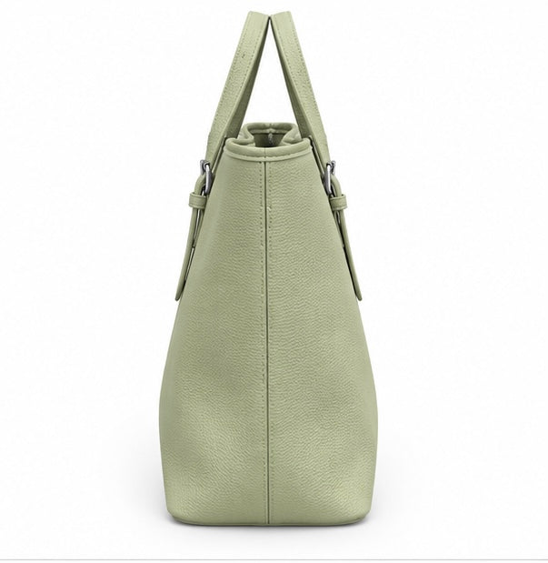SAGE GREEN STRUCTURED TOTE HANDBAG