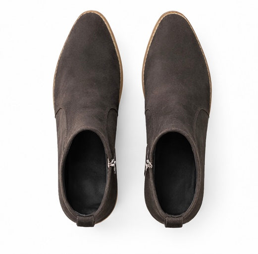 DARK BROWN SUEDE CHELSEA ANKLE BOOTS FOR MEN