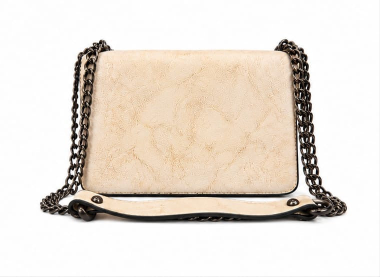 ELEGANT LOTUS EMBOSSED CHAIN CROSSBODY BAG