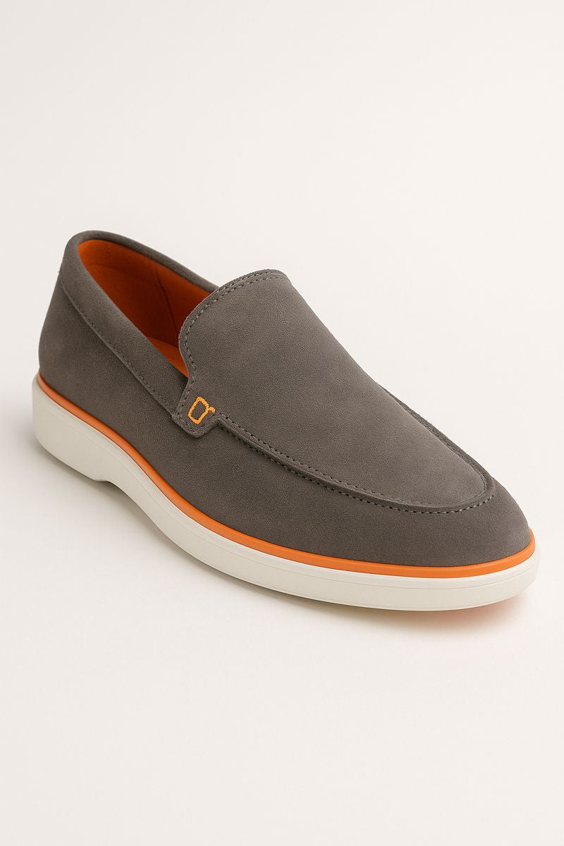 MEN’S GREY SUEDE SLIP-ON LOAFERS