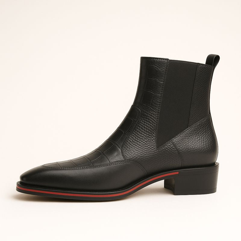 THE 'MIDNIGHT RYDER' BLACK LEATHER CHELSEA BOOT