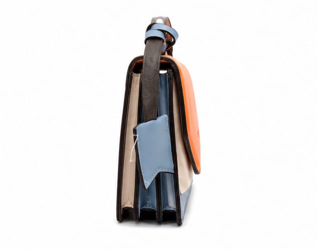 BLUE COLOR BLOCK SHOULDER & CROSSBODY HANDBAG