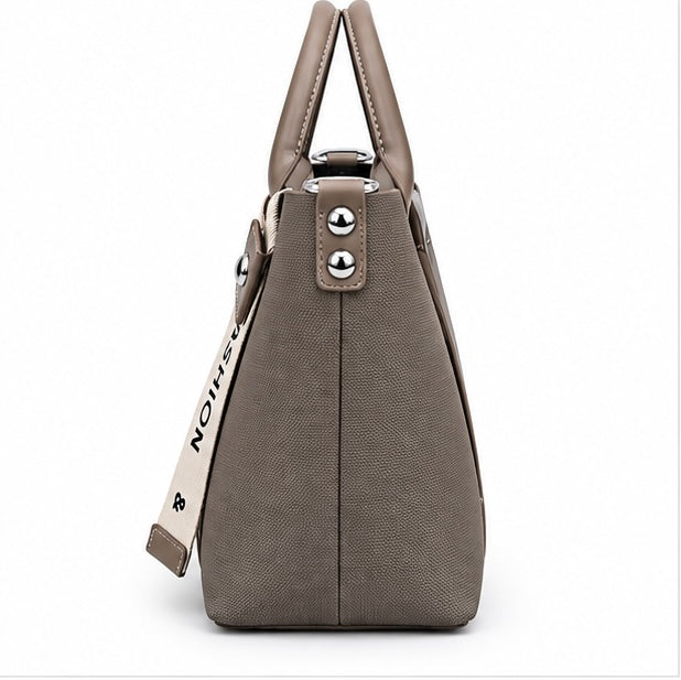 TAUPE MULTI-COMPARTMENT TOTE BAG