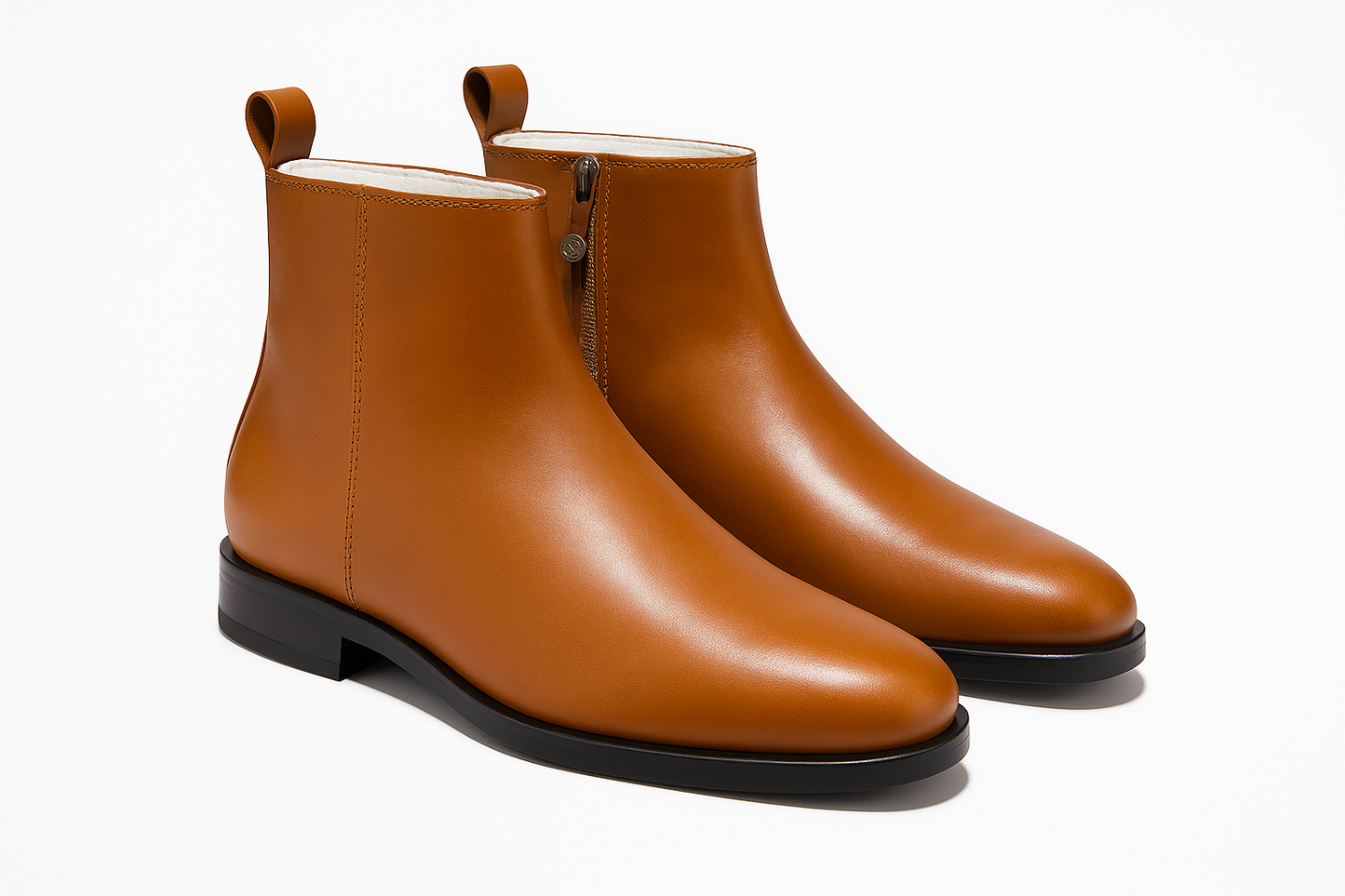 MERCY LEATHER CHELSEA BOOTS IN TAN COLOR