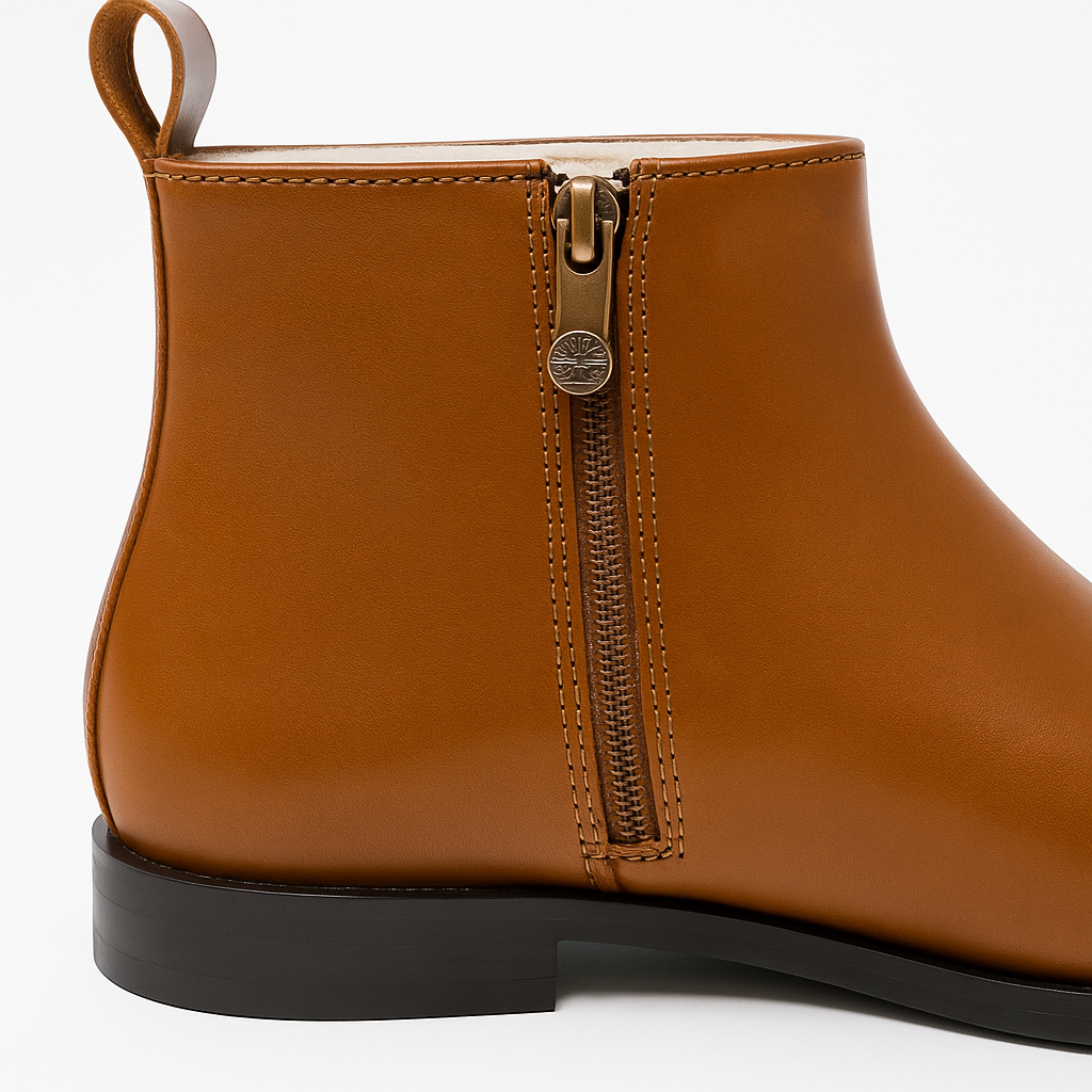 MERCY LEATHER CHELSEA BOOTS IN TAN COLOR