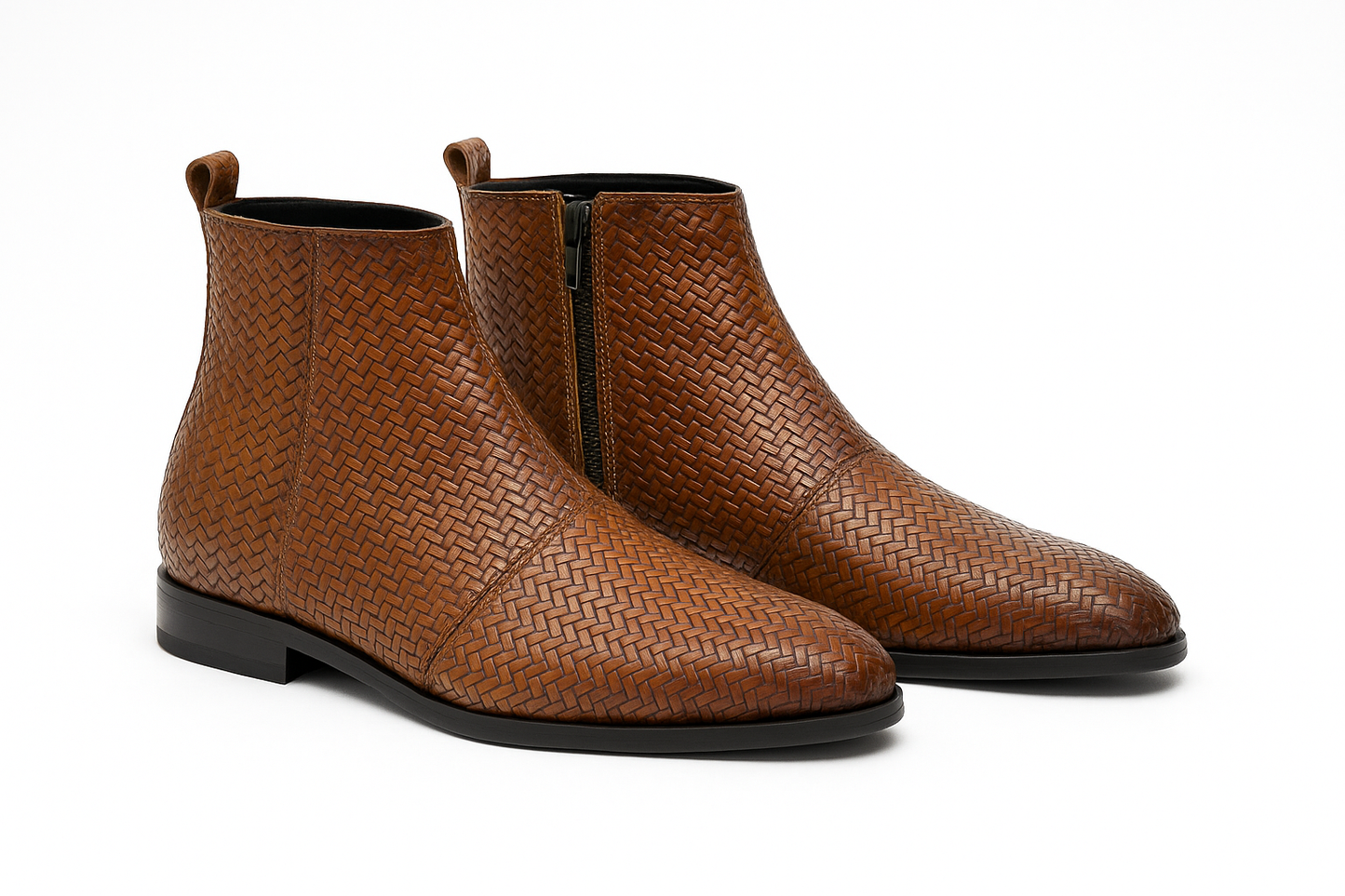 MERCY CROCK AND SNAKE LEATHER CHELSEA BOOTS