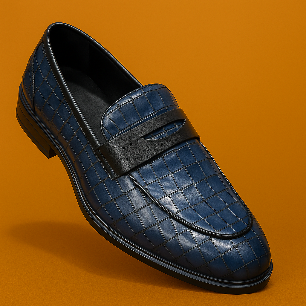 MERCY TEXTUED LEATHER PENNY LOAFER'S