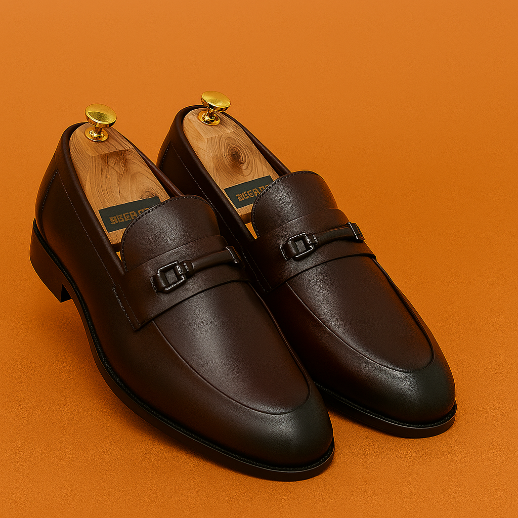 MERCY HEAVY WOODEN SOLE PURE LEATHER LOAFERS