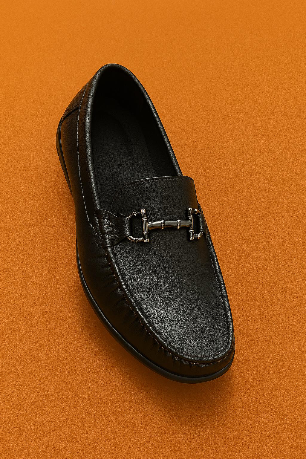 MERCY PURE LEATHER COMFORTABLE LOAFERS IN BLACK COLOR