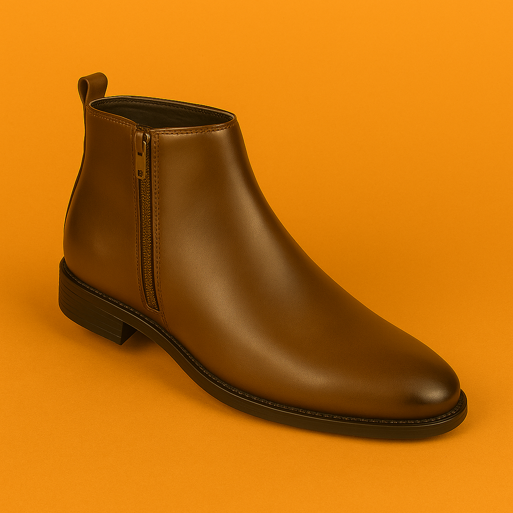 MERCY LEATHER CHELSEA BOOTS IN BROWN COLOR