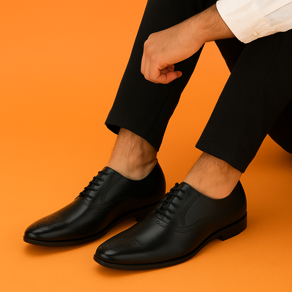 MERCY BLACK OXFORD BROGUE SHOES