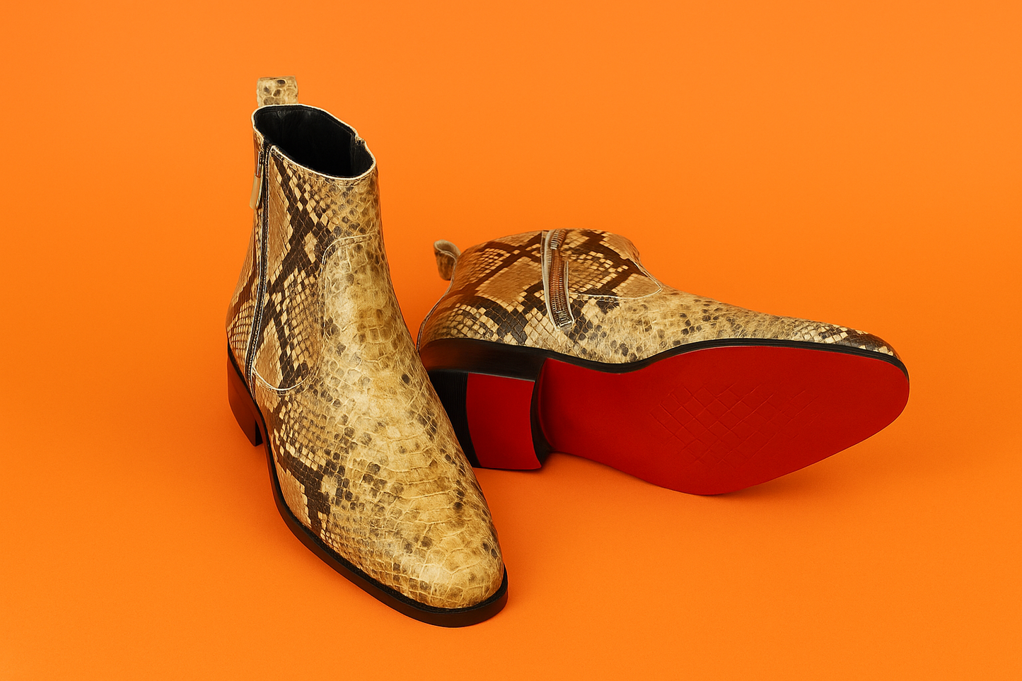 MERCY SNAKE PRINT CHELSEA BOOS WITH ZIP