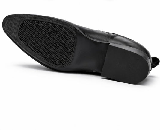 BLACK TEXTURED CHELSEA BOOTS FOR MEN – MODERN ELASTIC PANEL DESIGN