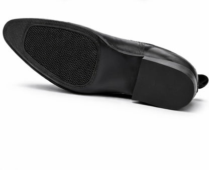 BLACK TEXTURED CHELSEA BOOTS FOR MEN – MODERN ELASTIC PANEL DESIGN