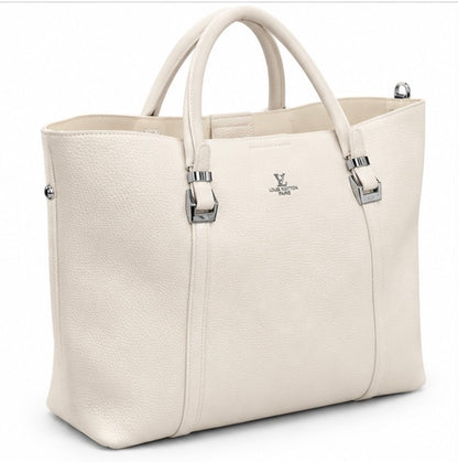 IVORY BUCKET STYLE TOTE BAG