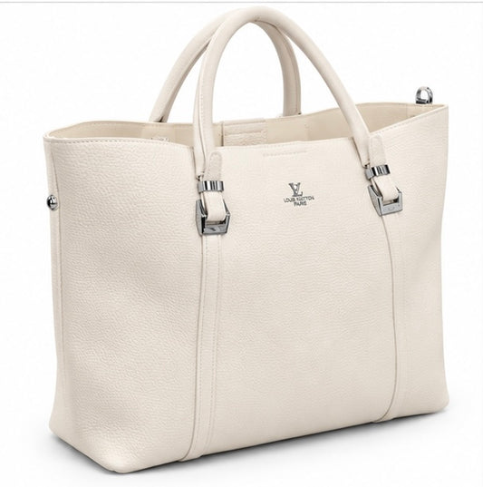 IVORY BUCKET STYLE TOTE BAG
