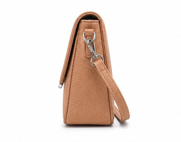 BEIGE MINI CROSSBODY FLAP BAG