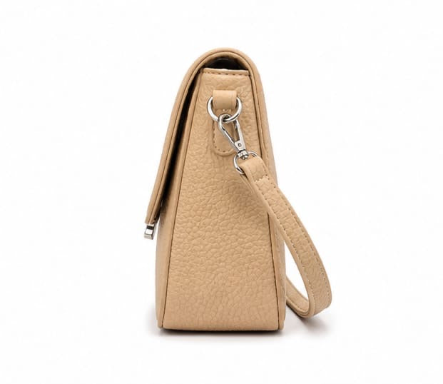 LIGHT BEIGE MINI CROSSBODY FLAP BAG