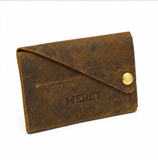 MERCY RUSTIC BROWN GENUINE LEATHER CARD HOLDER WALLET