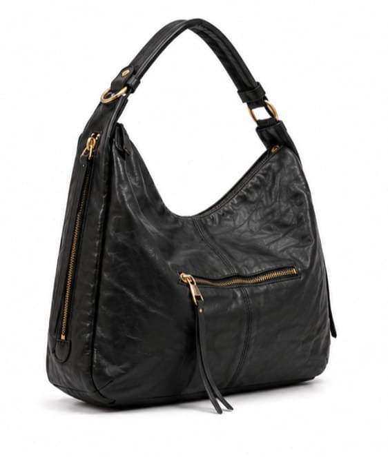 VINTAGE BLACK HOBO SHOULDER BAG