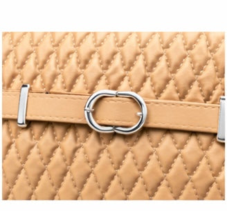 BEIGE QUILTED LUXURY HANDBAG FOR WOMEN
