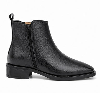 MEN’S PREMIUM BLACK ZIP CHELSEA BOOTS – GENUINE LEATHER FORMAL ANKLE BOOTS