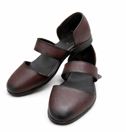MEN'S MAROON TEXTURED OPEN STYLE CASUAL SANDALS – COMFORT SLIP-ON SHOES