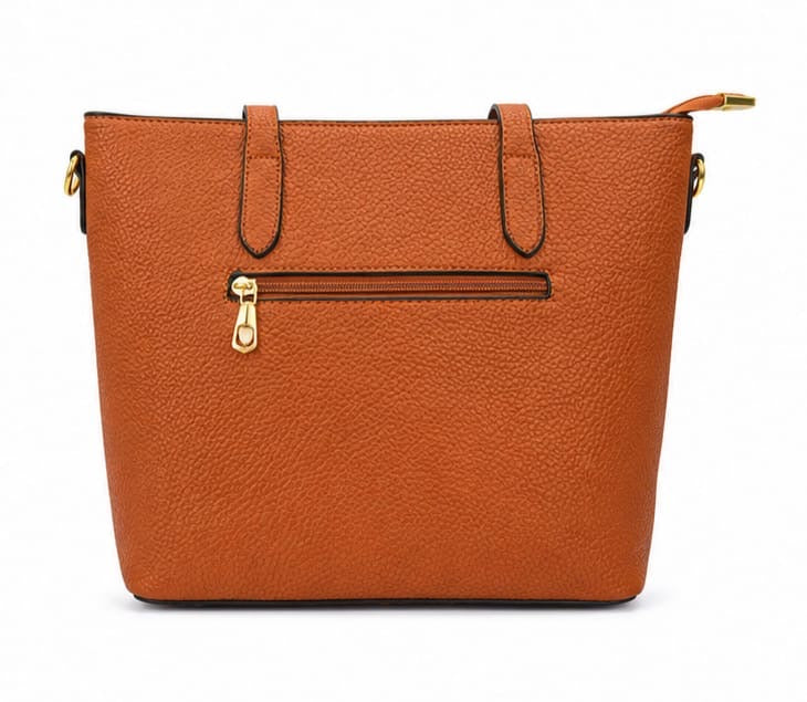 CLASSIC PEBBLED LEATHER TOTE BAG WITH SCARF