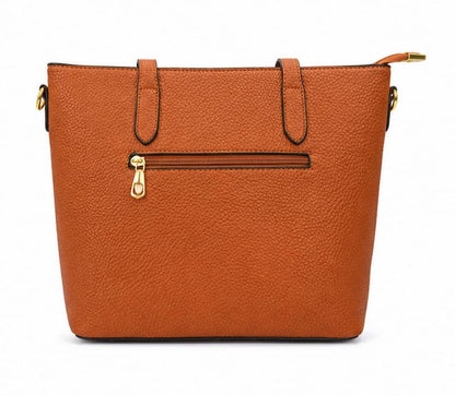 CLASSIC PEBBLED LEATHER TOTE BAG WITH SCARF