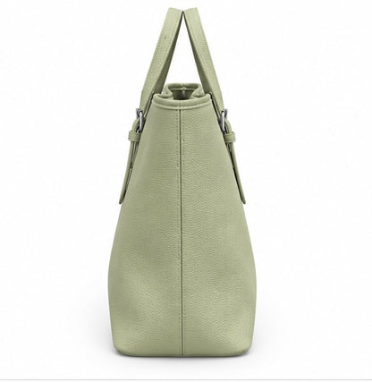 SAGE GREEN STRUCTURED TOTE HANDBAG