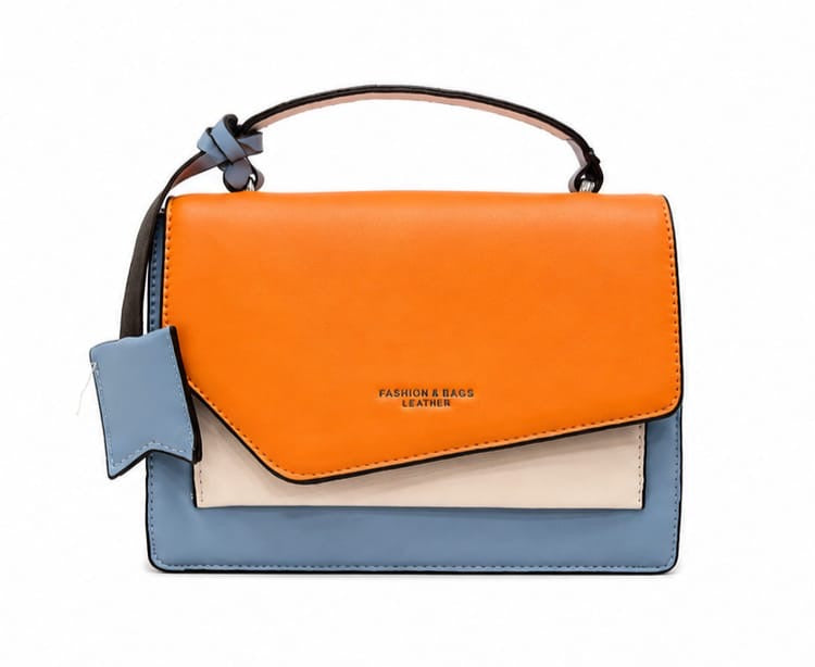 BLUE COLOR BLOCK SHOULDER & CROSSBODY HANDBAG