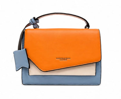 BLUE COLOR BLOCK SHOULDER & CROSSBODY HANDBAG