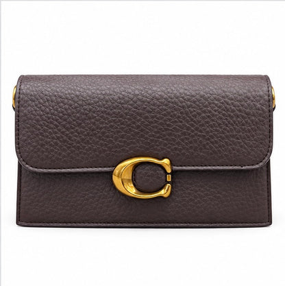 GREY QUILTED FLAP CROSSBODY BAG