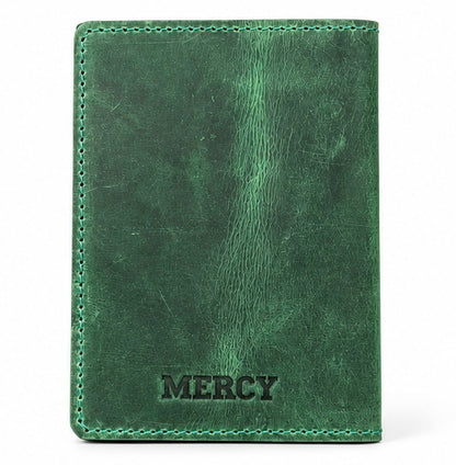 VINTAGE LEATHER PASSPORT HOLDER – GREEN