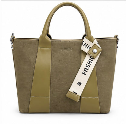 OLIVE GREEN MULTI-COMPARTMENT TOTE BAG
