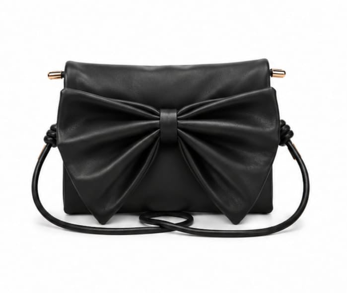SAGE BLACK BOW CLUTCH SHOULDER BAG