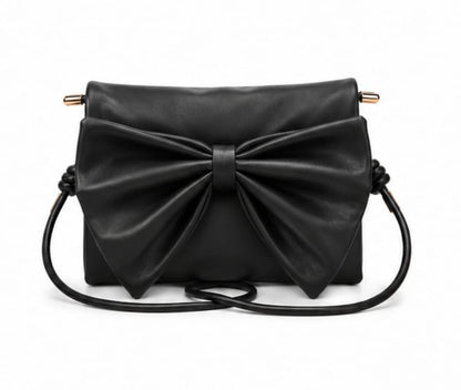 SAGE BLACK BOW CLUTCH SHOULDER BAG