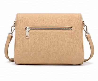 LIGHT BEIGE MINI CROSSBODY FLAP BAG