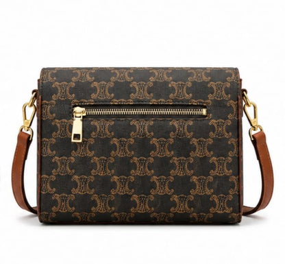 VINTAGE MONOGRAM PRINT CROSSBODY SHOULDER BAG