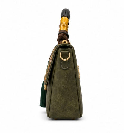 FLORAL ART PRINT TOP HANDLE HANDBAG
