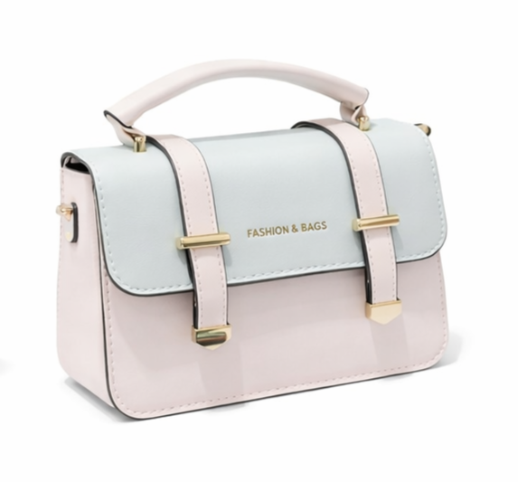 PASTEL ELEGANCE TWO-TONE TOP HANDLE HANDBAG