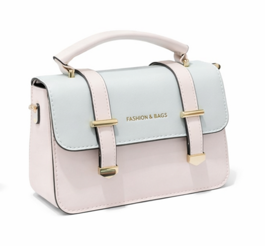 PASTEL ELEGANCE TWO-TONE TOP HANDLE HANDBAG