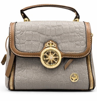 GREY CROC TEXTURE LUXURY HANDBAG FOR WOMEN