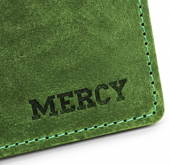 MERCY VINTAGE GREEN LEATHER BIFOLD WALLET