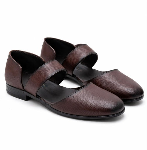 MEN'S MAROON TEXTURED OPEN STYLE CASUAL SANDALS – COMFORT SLIP-ON SHOES