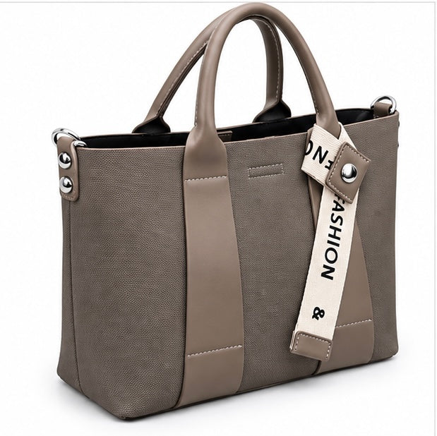 TAUPE MULTI-COMPARTMENT TOTE BAG