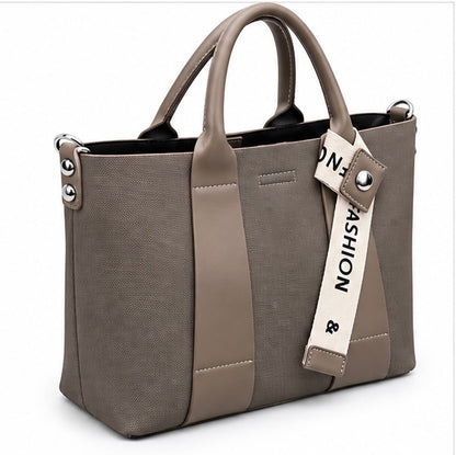 TAUPE MULTI-COMPARTMENT TOTE BAG