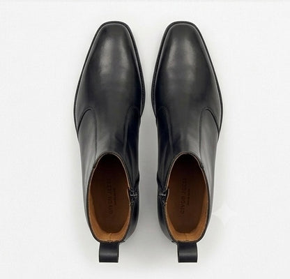 MEN’S PREMIUM BLACK CHELSEA BOOTS – CLASSIC LEATHER FORMAL ANKLE BOOTS